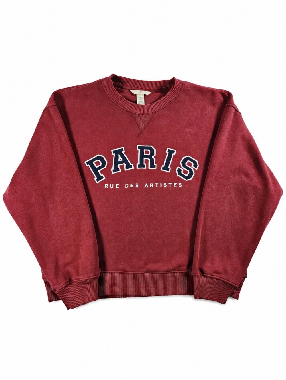 H&M Paris Rue des Artistes Burgundy Loose Fit Sweatshirt M